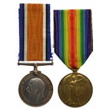 WW1 British War & Victory Casualty Medal Pair - Lieut. J.G. Birney, 1st Bn. Highland Light Infantry - K.I.A. 11/1/17