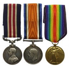 WW1 Military Medal, British War & Victory Medal Group of Three - Cpl. R. Woodend, 18th Bn. Lancashire Fusiliers - Died of Wounds, 3/11/17