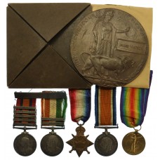 Boer War and First World War 1st Day of the Somme Casualty Medal Group  - Sgt. J. Watson, 7th Bn. Bedfordshire Regiment (formerly, Devonshire Regt) - K.I.A. 1/7/16