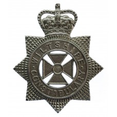 Wiltshire Constabulary Small Star Cap Badge/Helmet Plate - Queen's Crown