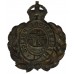 Folkestone Borough Police Black Wreath Helmet Plate - King's Crown