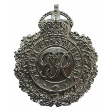 George VI Devon Constabulary Wreath Helmet Plate