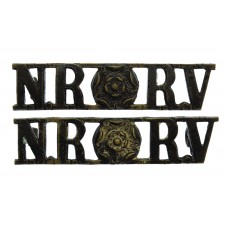 Pair of North Riding Rifle Volunteers (NR RV) Shoulder Titles