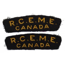 Pair of Royal Canadian Electrical & Mechanical Engineers (R.C.E.M.E./CANADA) Cloth Shoulder Titles