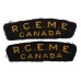 Pair of Royal Canadian Electrical & Mechanical Engineers (R.C.E.M.E./CANADA) Cloth Shoulder Titles