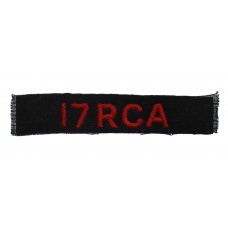 17th Royal Canadian Artillery (17 RCA) Cloth Shoulder Title