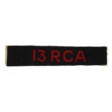 13th Royal Canadian Artillery (13 RCA) Cloth Shoulder Title