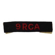 9th Royal Canadian Artillery (9 RCA) Cloth Shoulder Title