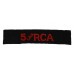 5th Light Anti-Aircraft Regiment Royal Canadian Artillery (5 LAA RCA) Cloth Shoulder Title