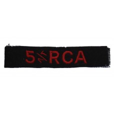 5th Anti-Tank Regiment Royal Canadian Artillery (5 A/T RCA) Cloth Shoulder Title