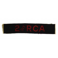 2nd Survey Regiment Royal Canadian Artillery (2 SVY RCA) Cloth Shoulder Title