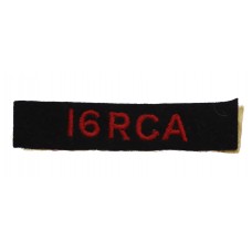 16th Royal Canadian Artillery (16 RCA) Cloth Shoulder Title