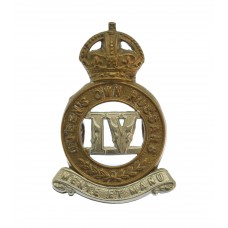 4th Queen's Own Hussars Collar Badge - King's Crown