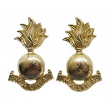 Pair of Royal Malta Artillery Anodised (Staybrite) Collar Badges