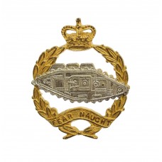 Royal Tank Regiment Officer's Dress Silvered & Gilt Collar Badge - Queen's Crown