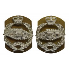 Pair of Royal Tank Regiment Anodised (Staybrite) Collar Badges 