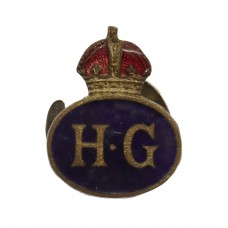 WW2 Home Guard (H.G.) Enamelled Lapel Badge - King's Crown