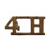 4th Queen's Own Hussars (4H) Shoulder Title