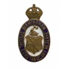 Birmingham Special Constabulary Reserve Enamelled Lapel Badge - King's Crown