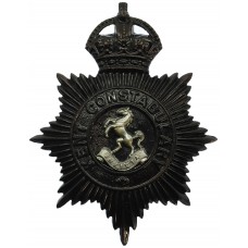 Kent Constabulary Black Helmet Plate - King's Crown