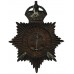 Kent Constabulary Black Helmet Plate - King's Crown