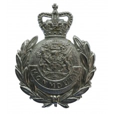Monmouthshire Constabulary Small Wreath Helmet Plate - Queen's Cr