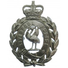 Liverpool City Police Wreath Helmet Plate - Queen's Crown