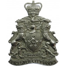 Leicester City Police Helmet Plate - Queen's Crown