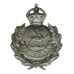 Glamorgan Constabulary Chrome Wreath Cap Badge - King's Crown