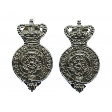 Pair of North Riding Constabulary Collar Badges - Queen's Crown