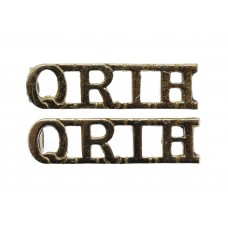 Pair of Queen's Royal Irish Hussars (Q.R.I.H.) Anodised (Staybrit