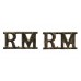 Pair of Royal Marines (RM) Anodised (Staybrite) Shoulder Titles