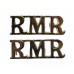Pair of Royal Marines Reserve (RMR) Anodised (Staybrite) Shoulder Titles