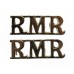 Pair of Royal Marines Reserve (RMR) Anodised (Staybrite) Shoulder Titles