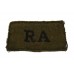 Royal Artillery (RA) Cloth Slip On Shoulder Title