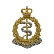 Royal Army Medical Corps (R.A.M.C.) Officer's Silvered & Gilt Collar Badge -  Queen's Crown