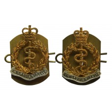 Pair of Royal Army Medical Corps (R.A.M.C.) Collar Badges -  Quee
