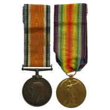 WW1 British War & Victory Medal Pair to Underage Soldier - Gn