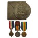 WW1 1914-15 Star, British War Medal, Victory Medal and Memorial Plaque - Cpl.  J.W.D. Bickerdyke, Royal Field Artillery - K.I.A. 29/7/17