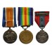 WW1 British War Medal, Victory Medal and George VI Imperial Service Medal Group of Three - Pte. A. Mellor, South Lancashire Regiment