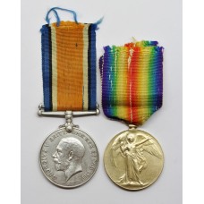 WW1 British War & Victory Medal Pair - Pte. L. Grunwell, West Riding Regiment