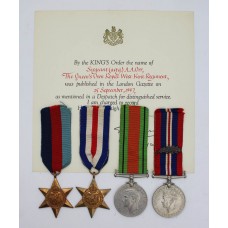 Rare WW2 Operation Aquatint Medal Group of Four with MID Certificate - Sergeant Abraham Opoczynski, Auxiliary Military Pioneer Corps (alias Sergeant Adam Orr, Royal West Kent Regiment) - Captured in a Small Scale Raiding Force Operation on the French Coast in September 1942 and Died in Germany in April 1945 (had he survived he would have been awarded the M.M.)