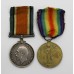 WW1 British War & Victory Medal Pair - Bmbr. J.W. Hotchkin, Royal Field Artillery