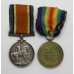 WW1 British War & Victory Medal Pair - Bmbr. J.W. Hotchkin, Royal Field Artillery