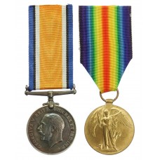 WW1 British War & Victory Medal Pair - Pte. A.H. Giles, Rifle Brigade