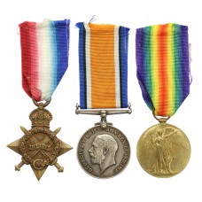 WW1 1914-15 Star Medal Trio - Pte. J.H. Mullingan, Manchester Regiment