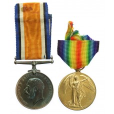 WW1 British War & Victory Medal Pair - Pte. F.C. Morton, Northumberland Fusiliers