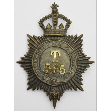 Victorian Metropolitan Police 'T' Division (Hammersmith) Helmet Plate