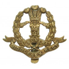 Middlesex Regiment WWI All Brass Economy Cap Badge