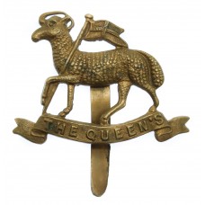 The Queen's (Royal West Surrey) Regiment WWI All Brass Economy Cap Badge